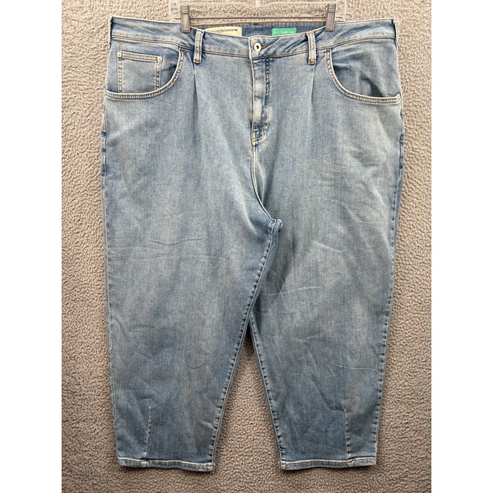 Pilcro and the Letterpress Jeans Women 24W Blue High Rise Pleated Tapered